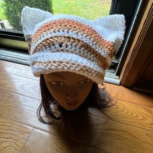 Handmade Crochet Cat Beanie !